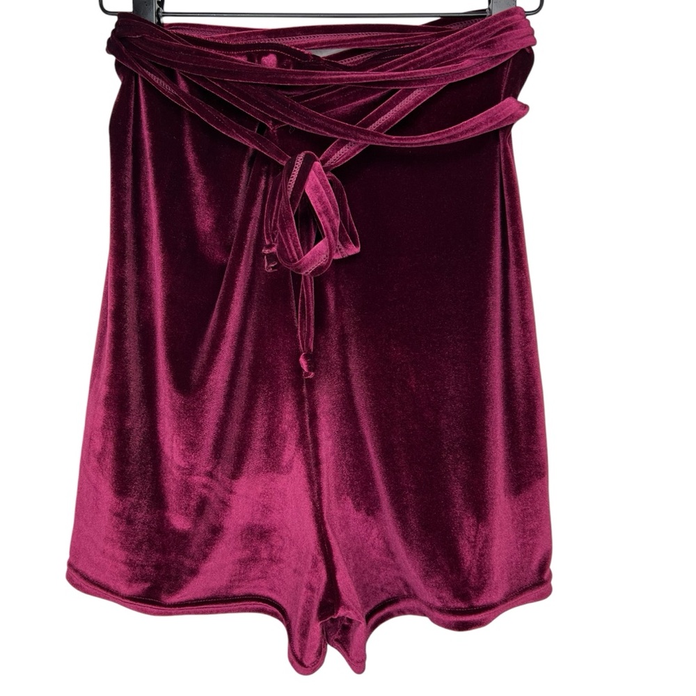 Solstice Intimates High Waist Wrap Tie Red Velvet Shorties XL - Picture 3 of 7